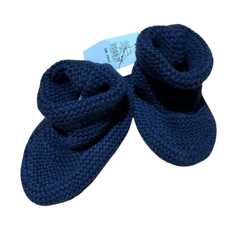 Baby Gap Navy Blue Knit Booties Socks Baby Boy size 3 6-12M NWT
